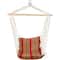 34" x 21" Red & Yellow Striped Hammock Chair with Padding & Wooden Bar